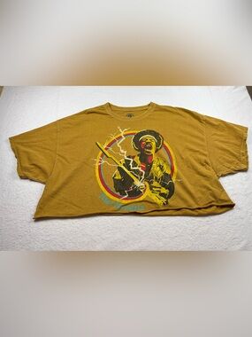 Jimi Hendrix Authentic Hendrix Oversized Crop Top Graphic Band Tee XL